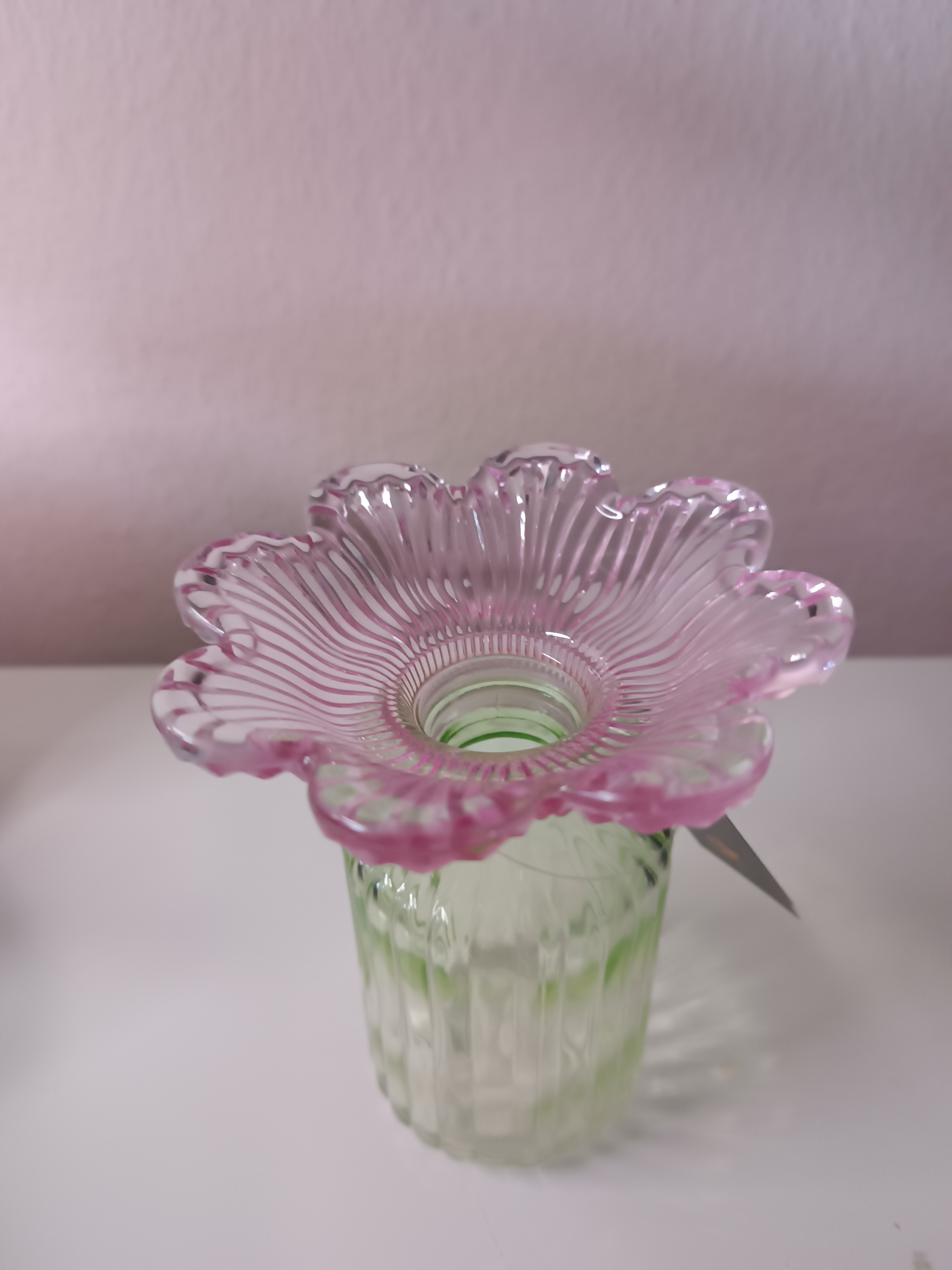 Vaasje roze/groen