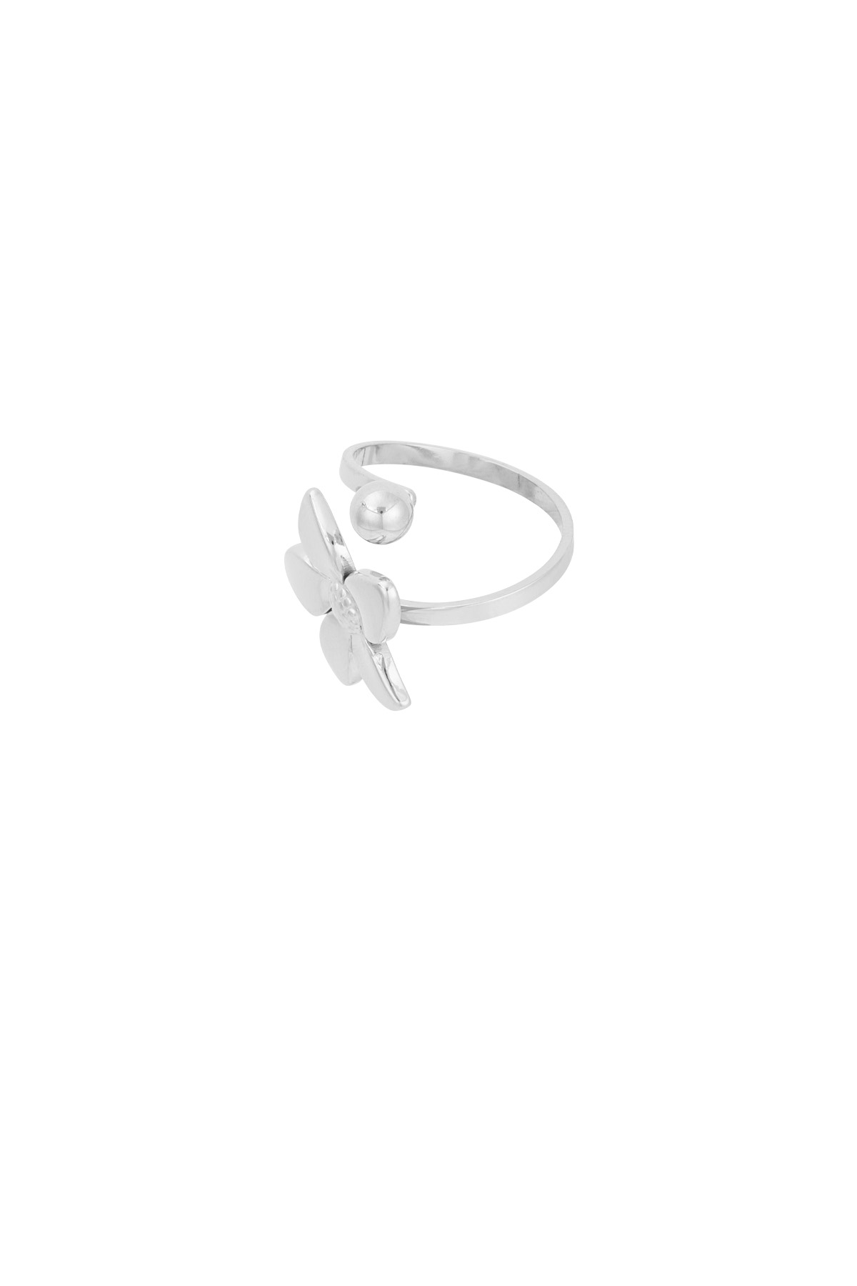 bloemen ring zilver