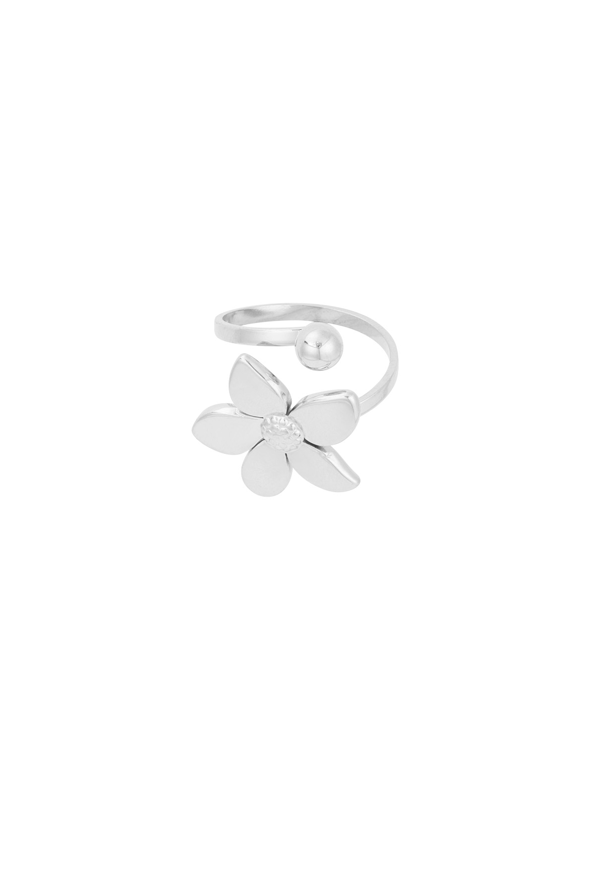 Stainless Steel Ring Iris - zilver
