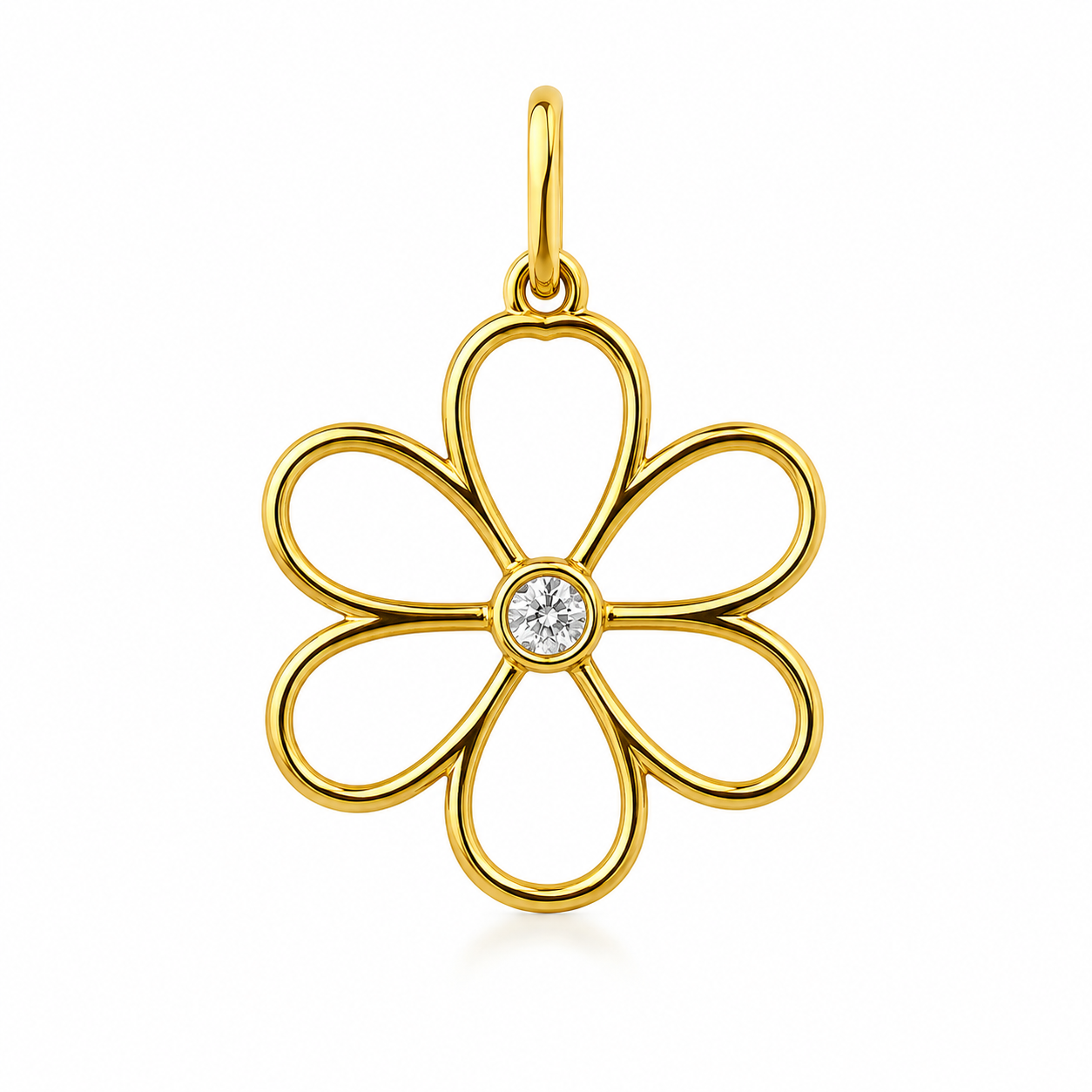 bloem goud ketting