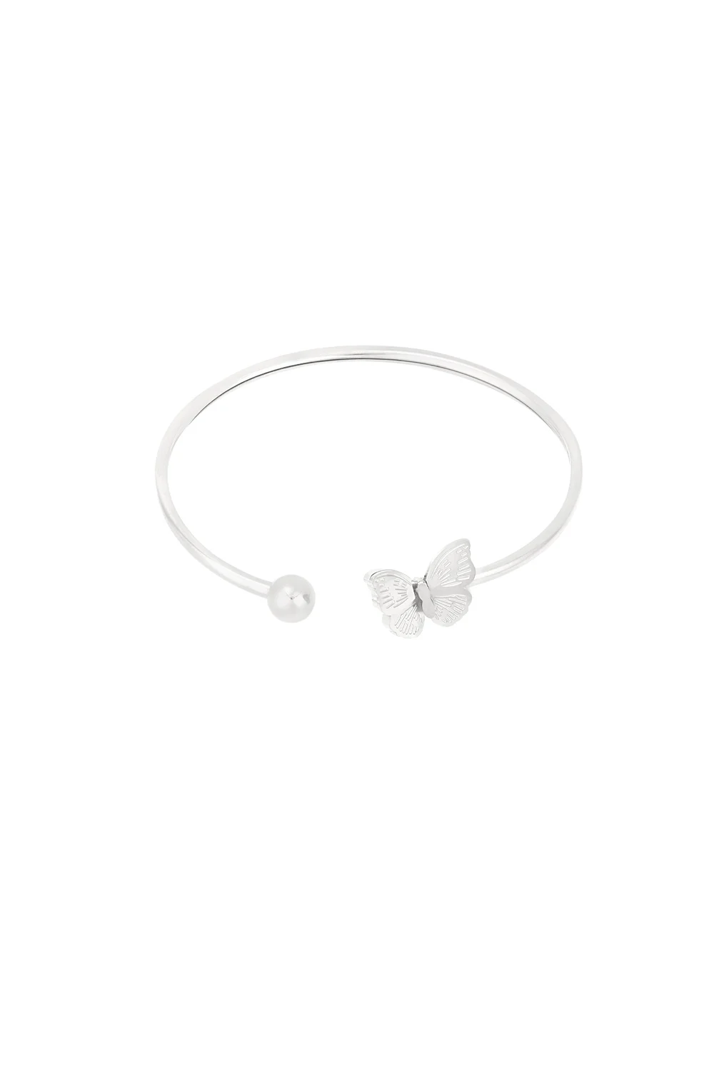 vlinder bangle armband in zilver