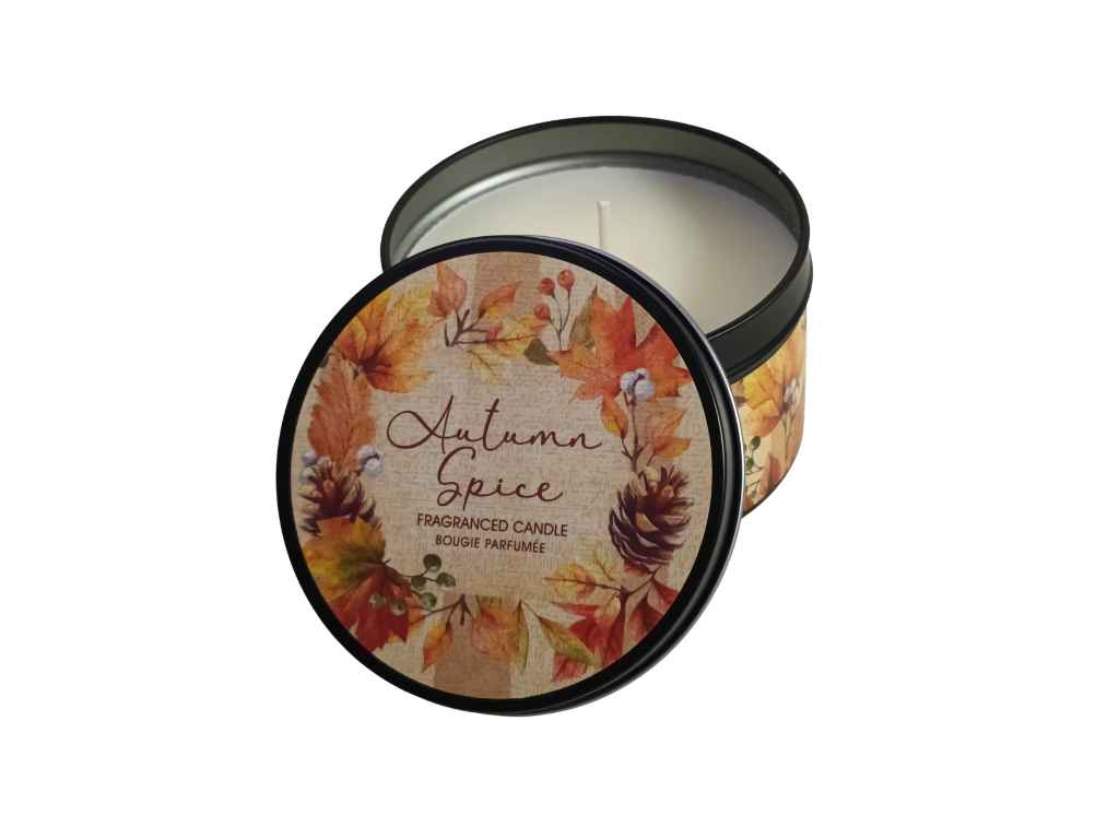 Autumn Spice Geurkaars in Blik – Warme Kruidige Herfstgeur voor een Gezellig Huis