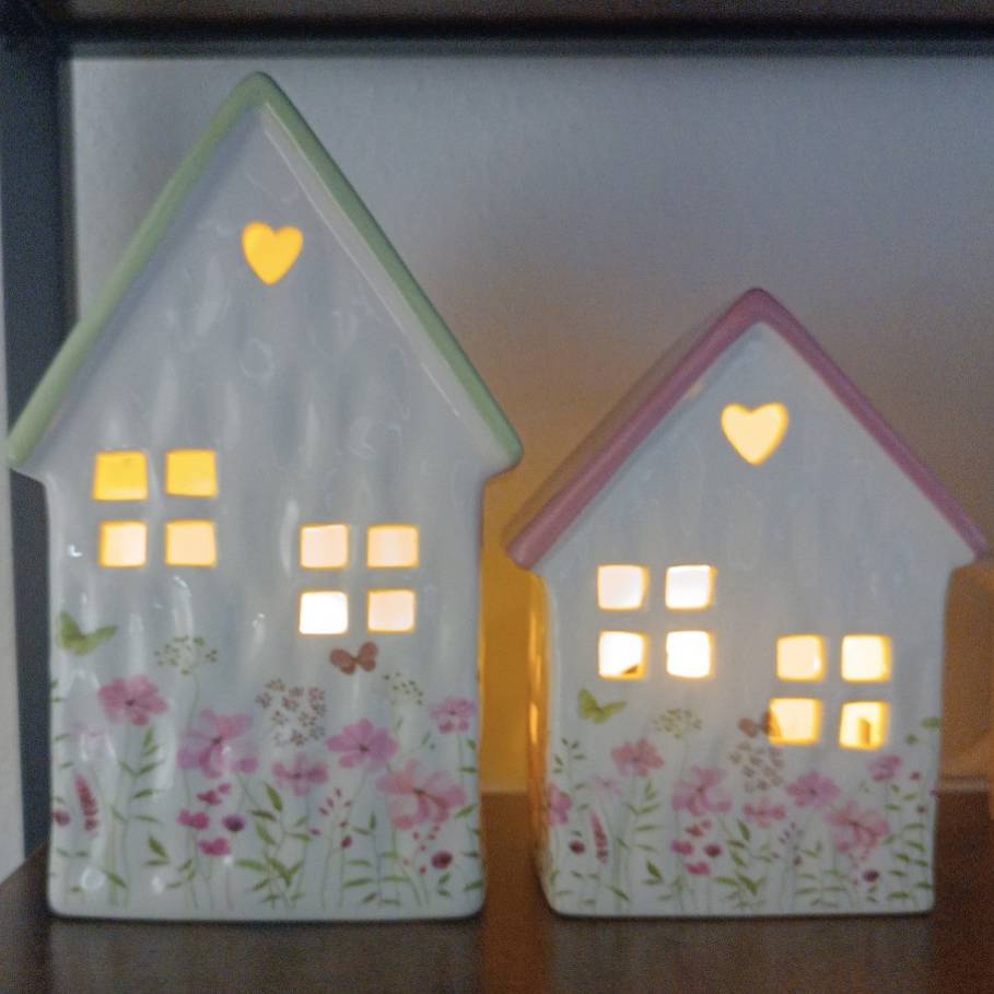 vrolijk huisje waxinelichtje