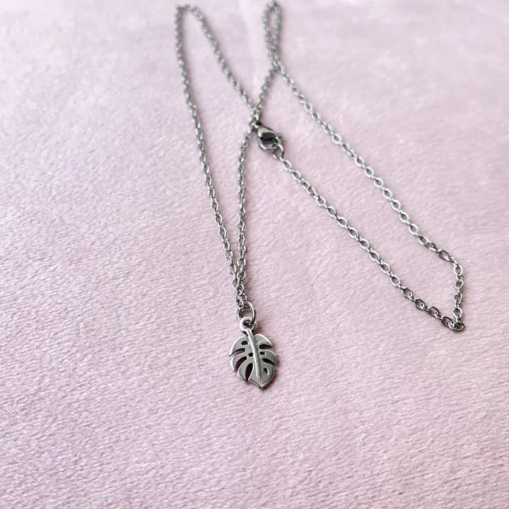 ketting monstera zilver