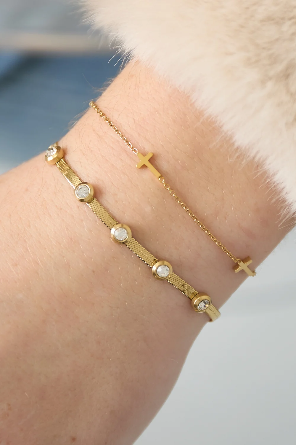Armband kruisjes liggend