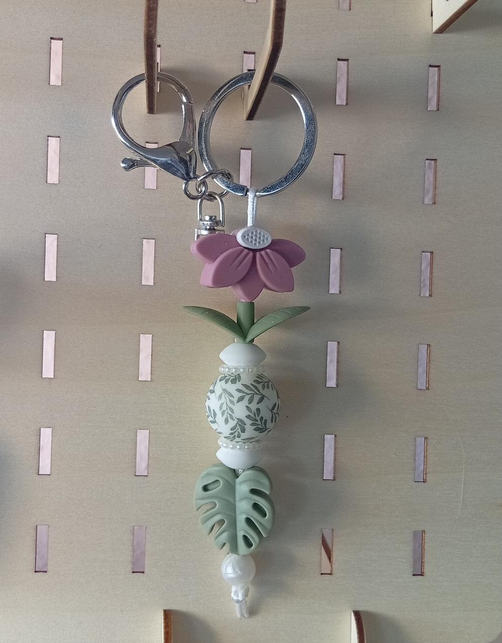 Sleutelhanger bloem oudroze